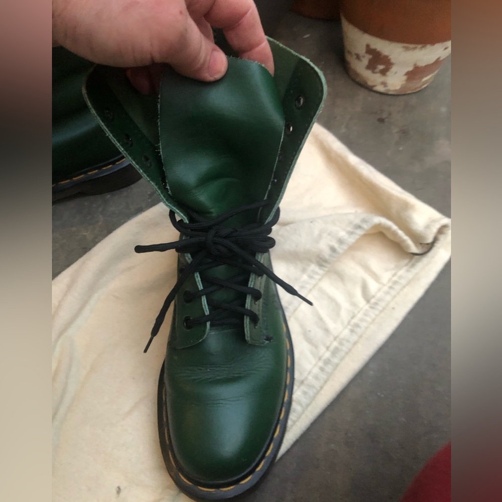 💯 🤩OG *MADE IN ENGLAND* GREEN ANKLE DOC MARTEN BOOTS!😍🌟 - Picture 10 of 15